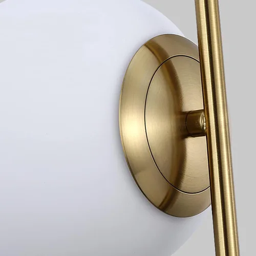 Vista 8 de Lámpara colgante de cristal blanco con forma de globo de 2 luces, bola de vidrio blanca y latón dorado Matel lámpara colgante lámpara de techo