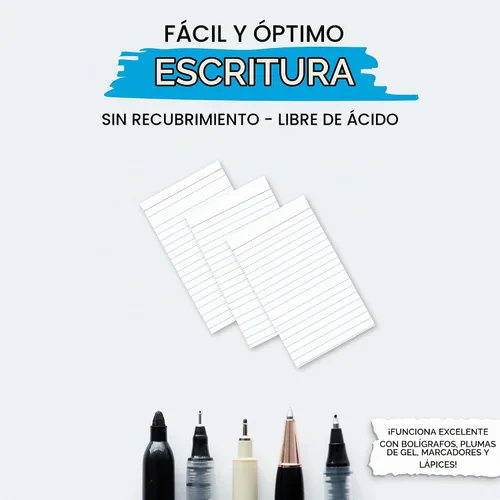 Vista 6 de Home Advantage Mini tarjetas de índice blancas con rayas verticales, tarjetas de notas (3 x 5)