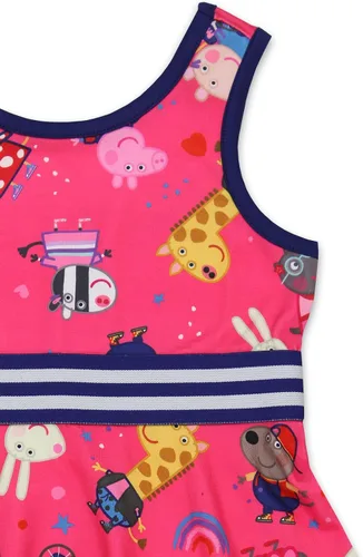Vista 5 de Peppa Pig Vestido ultra suave ajustado y acampanado para niñas pequeñas (3T, rosa), Rosado