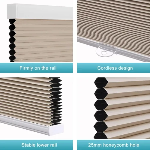 Vista 2 de MYshade Persianas y persianas celulares inalámbricas personalizadas, opacas para oscurecer la habitación, persianas de panal para ventanas