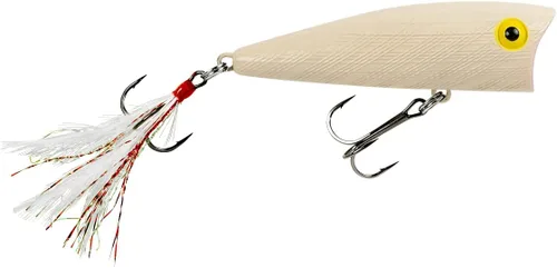 Vista 2 de Rebel Señuelo de pesca Pop-R con plumas Topwater Popper Hueso