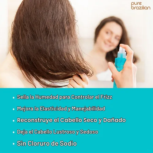 Vista 6 de Pure Leave-In Acondicionador con Queratina Brasileña, 6,78 onza