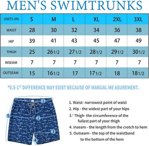 Vista 6 de Biwisy Mens Swim Trunks Quick Dry Swim Shorts with Mesh Lining Funny Beach Shorts