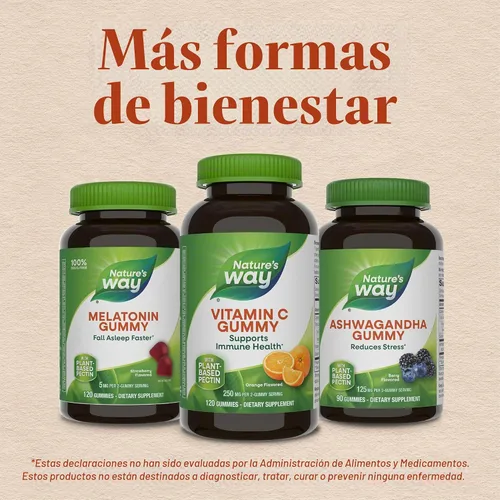 Vista 8 de Nature's Way Gomitas de vitamina C, 250 mg por porción, naranja, 120