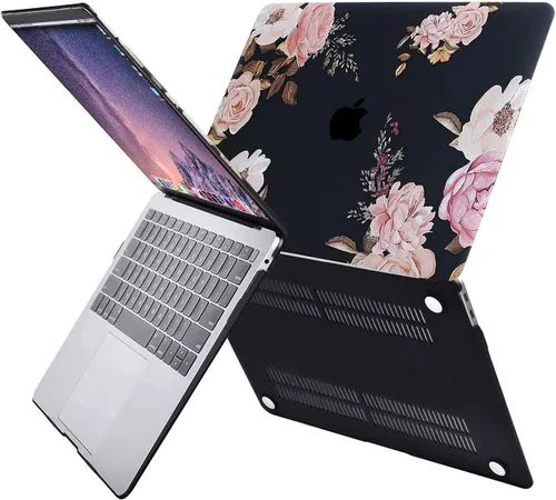 Vista 3 de MOSISO Funda compatible con MacBook Air de 13 pulgadas, versión 2020-2018 A2337 M1 A2179 A1932, funda rígida de peonía de plástico, cubierta