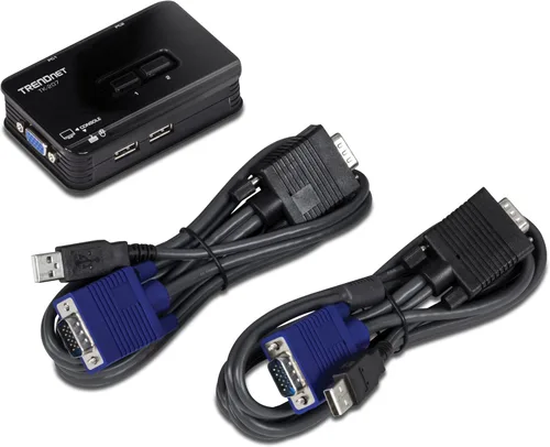 Vista 9 de Trendnet Kit de switch KVM y cable, Azul Control Two Computers with One Set of Console Controls,2048 x 1536 Resolution,60Hz Refresh Rate,All