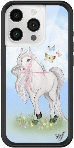 Vista 64 de Wildflower - Fundas compatibles con Apple iPhone 15 Pro Protector de goma negro, certificado de prueba de caída de 4 pies, propiedad de mujeres