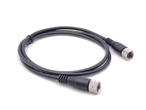 Vista 2 de Elecbee Conector M12 5 Pin A-Code Hembra a Hembra Cable terminado doble 1M/3.3ft