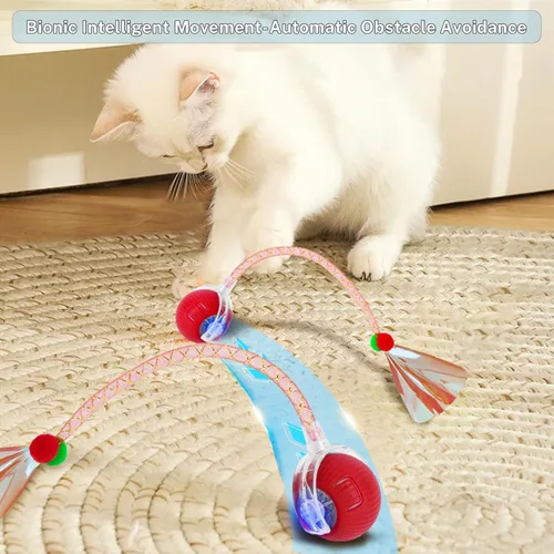 Vista 8 de Nuevo Juguete de Pelota para Gatos Mejorado - Speedy Tail 2.0 Juguete para Gatos, Pelota de Juguete Interactiva para Gatos, Juguetes Estimulantes