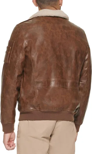 Vista 4 de Tommy Hilfiger Chaqueta bomber de piel sintética para hombre