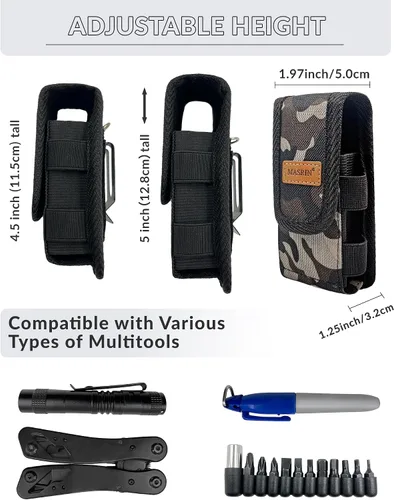 Vista 3 de Funda multiherramienta, funda multiherramienta para cinturón, funda multiherramienta, soporte para cinturón de bolsillo, bolsa de herramientas