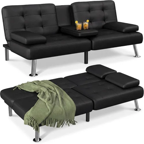 Vista 10 de Flamaker - Sofá cama tipo futón convertible de pana