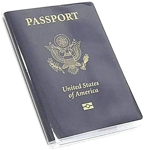 Vista 2 de Funda transparente transparente para pasaporte, organizador de tarjetas de identificación, protector de viaje (5 transparentes), Claro, Cartera