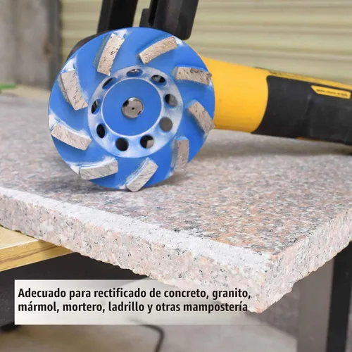 Vista 5 de 4.5 pulgadas x 5/8-11 pulgadas Eje roscado de 9 segmentos Rectificado de diamante Turbo para piedra, hormigón y mampostería (5/8"-11 roscado)