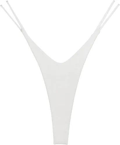 Vista 2 de Tangas de algodón G String para mujer, sexy, sin costuras, de cintura baja, ropa interior suave con abertura alta