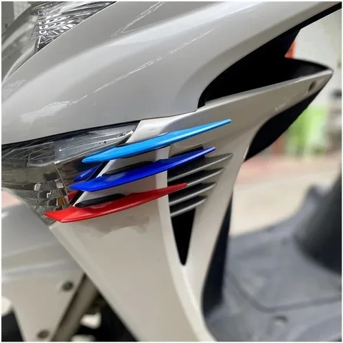 Vista 5 de Wings Side Fairing Motorcycle Winglets Fairing Side Spoiler Wind Wing Stickers Universal for Nt 1100 for Fz6 for Remax WHITE