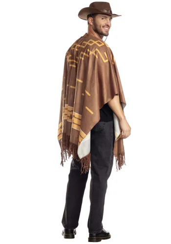 Vista 3 de Disfraz de Poncho de Vaquero para Adulto Multicolor