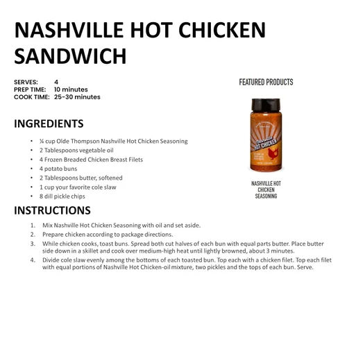 Vista 2 de Olde Thompson Nashville - Condimento de pollo caliente, especia de pollo caliente, 7.5 onzas
