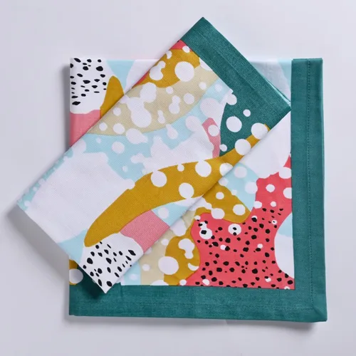 Vista 64 de Fingercraft - Juego de 12 servilletas de tela de mezcla de algodón y lino, con estampado, perfecta para fiestas, cenas, bodas, cócteles y Navidad