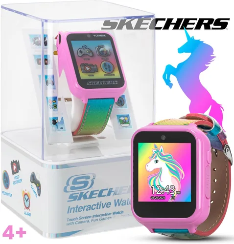 Vista 2 de Accutime Skechers Kids - Reloj inteligente con pantalla táctil de aprendizaje educativo para niñas, niños, niños pequeños, cámara para selfies