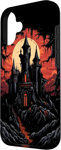 Vista 2 de Carcasa de fantasía oscura para iPhone 16 Castillo gótico Arquitectura Gótica Brujería
