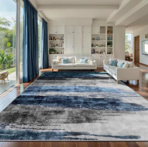 Vista 20 de Ciicool Alfombra moderna abstracta de 2 x 3 pulgadas, lavable, pequeña, antideslizante, de pelo bajo, alfombra de entrada plegable para cocina