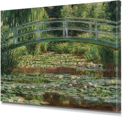 Vista 85 de IPIC - Reproducción artística de los lirios de agua de Claude Monet 1906, impresiones giclée coinciden con el marco dorado clásico, arte de pared