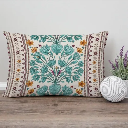 Vista 46 de ArogGeld Funda de cojín con flores verdes y blancas con flores grises y negras y hojas verdes en estilo chinoiserie, funda de almohada cuadrada