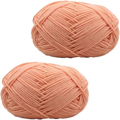 Vista 4 de 3.53 oz (2 rollos) Hilo de algodón de leche ecológico de algodón de ganchillo para tejer bufanda/hilo de ganchillo de lujo, cálido, suave, ligero, #1