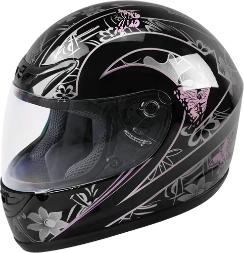 Vista 2 de TCMT Tamaño-M DOT Casco de motocicleta con mariposa, tapa abatible, cara completa, para la calle, para bicicleta de tierra, casco para adultos, ATV