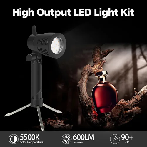 Vista 2 de EMART Luz LED continua para fotografía, foco pequeño portátil para fotografía de joyería, lámpara de iluminación fotográfica de cámara 5500K