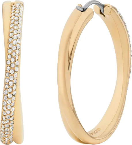 Vista 2 de Michael Kors - Arracadas de plata y oro rosa para mujer