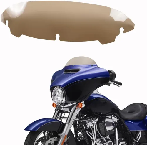 Vista 17 de Parabrisas ondulado negro de 4.5 pulgadas compatible con Harley Davidson Touring Street Glide/Electra Glide/Ultra Limited/Tri Glide FLHT FLHX FLHXS
