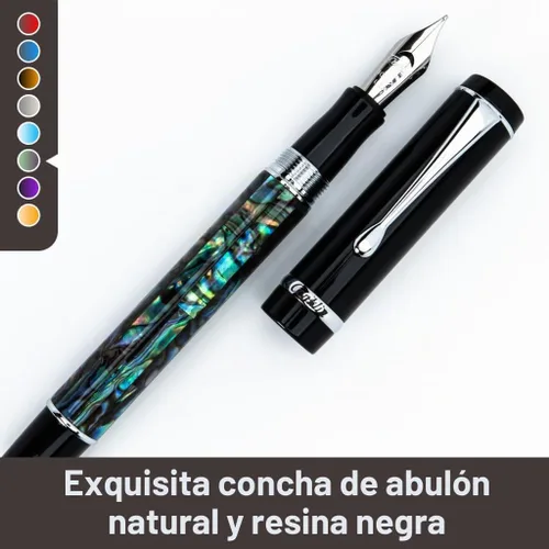 Vista 9 de Conklin Duragraph Pluma estilográfica Abalone Nights - Punta mediana, elegante instrumento de escritura con exquisito acabado de abulón