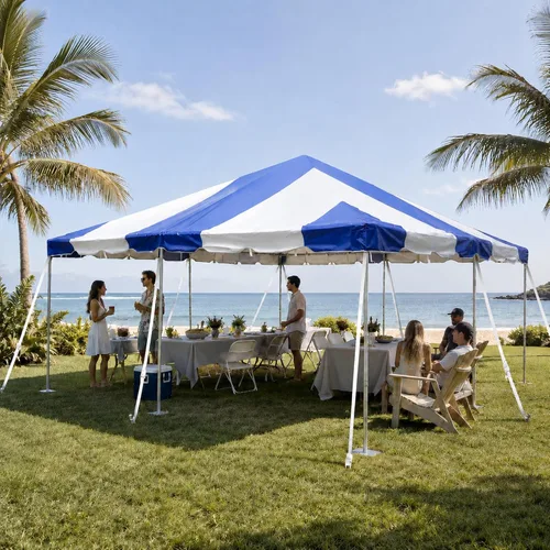 Vista 18 de Party Tents Direct Carpa para Fiesta de 20x30 - Marco de Acero - Gazebo al Aire Libre, Pabellón, Sombrilla para Sol, Refugio para Acampada - Verde