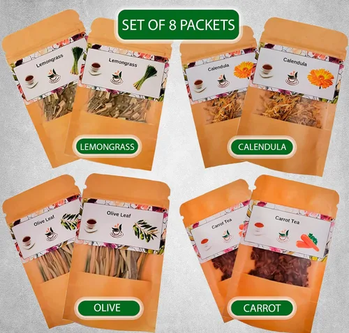 Vista 3 de TeaDreamTea Muestra de té de hierbas sueltas 8 paquetes de té de hierbas Té de hierba de limón Hoja suelta Té de caléndula flores secas Té