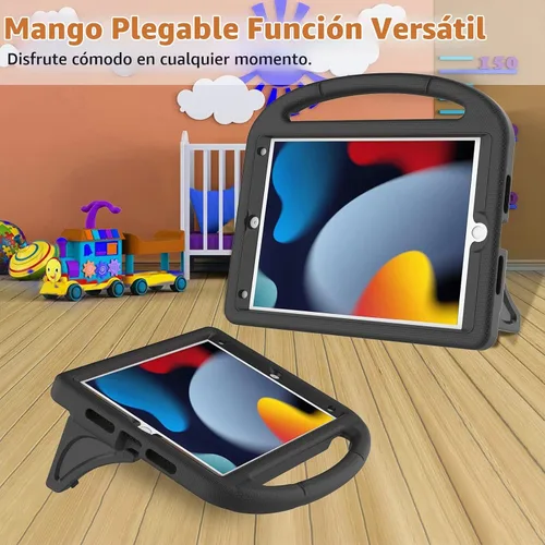 Vista 5 de Funda para niños para iPad 10.2 y 10.5, iPad de 9ª/8ª/7ª generación de 10.2 pulgadas 2021 2020 2019 con protector de pantalla, iPad Air 3ª Negro