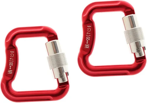 Vista 2 de Paquete de 2 caribineros de bloqueo automático de aleación de aluminio para parapente 20KN - rojo