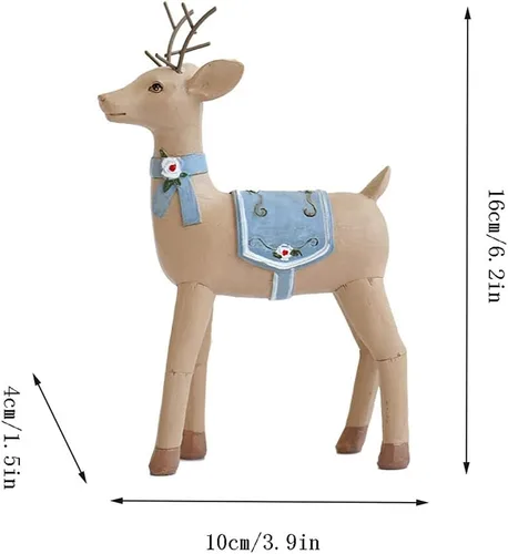 Vista 2 de Chinese feng Shui Statue Sculpture Painted Deer Desktop Decorations European Retro Small Decorations Home Living Room Wine Cabinet Desktop Crafts