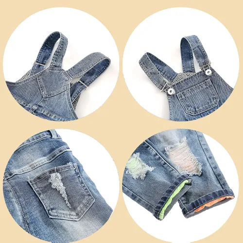 Vista 22 de Conjunto de pantalones de jean para bebés y niños pequeños