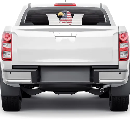 Vista 3 de Adhesivo de vinilo patriótico con bandera de Estados Unidos de Águila Americana para ventana de automóvil, parachoques de automóvil, camión