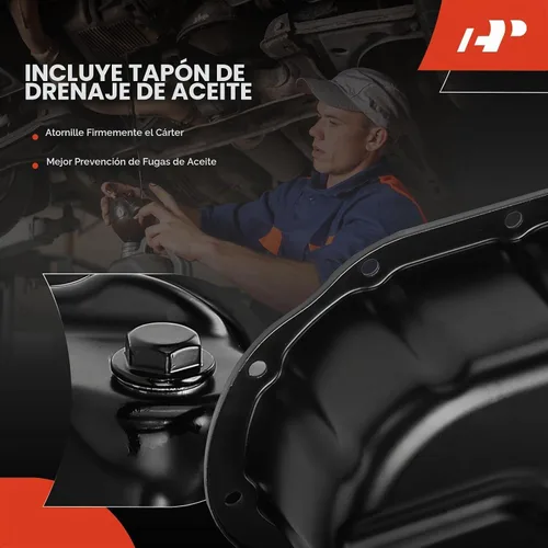 Vista 7 de A-Premium Cárter de aceite de motor con tapón de drenaje