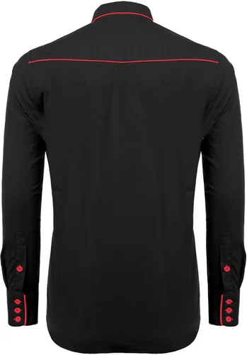 Vista 5 de Coofandy Camisa de hombre de manga larga ajustada con bordado casual de botón