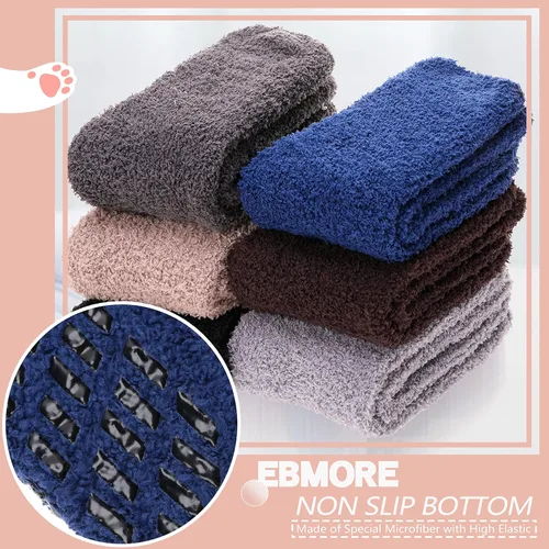 Vista 4 de EBMORE Womens Fuzzy Socks Slipper Fluffy Cozy Comfy Cabin Plush Warm Winter Sleep Home Soft Socks