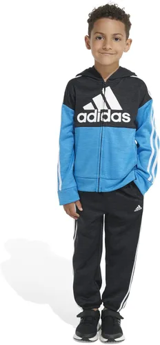 Vista 5 de adidas Conjunto de chaqueta de forro polar Mélange de manga larga para niños