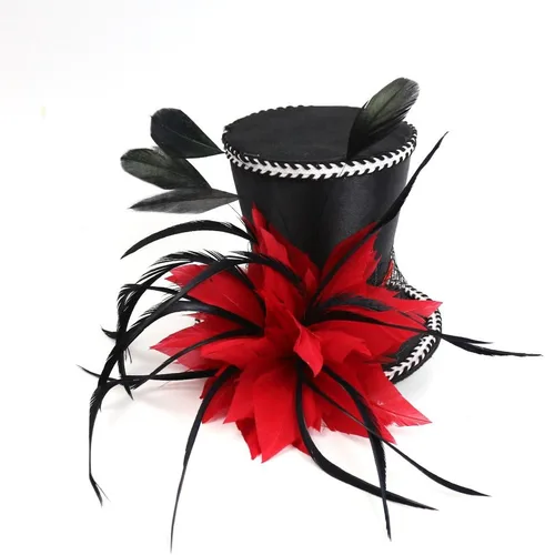 Vista 2 de Mini sombrero de copa diadema, tocado, accesorios de disfraz, baile de máscaras, intereses personales, sombrero de bricolaje