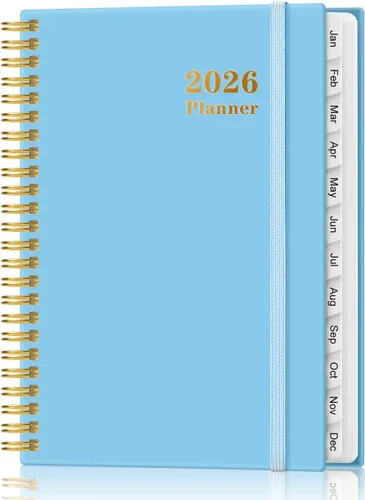 Vista 12 de Agenda 2026 – Agenda semanal y mensual de enero de 2026 a diciembre de 2026, planificador 2026 encuadernado en espiral con 12 pestañas mensuales