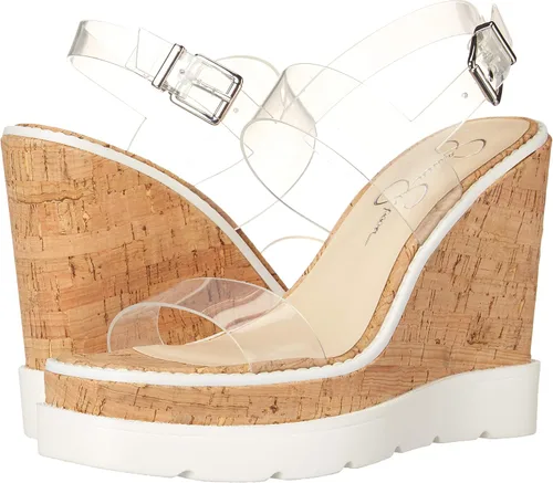 Vista 7 de Jessica Simpson Maede - Sandalias de cuña para mujer, Claro