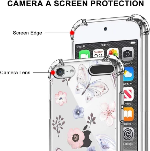 Vista 2 de ZIYE Funda protectora transparente compatible con iPod Touch 7ª generación, iPod Touch 6 5, funda protectora a prueba de golpes para iPod Touch