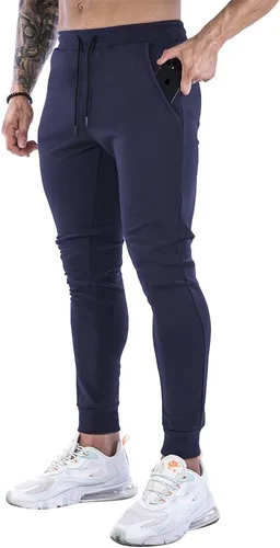 Vista 11 de Wangdo - Pantalones de gimnasio delgados para hombre, pantalones deportivos de entrenamiento cónicos, pantalones deportivos casuales para correr
